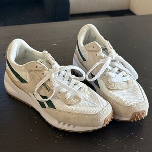 Reebok Cream and Green Athletic Shoes